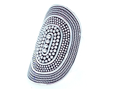 suarti large oval silver filigree ring
